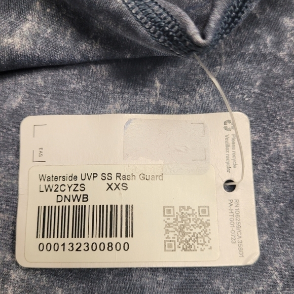 Lululemon Waterside UVP Short-Sleeve Rash Top Guard Denim Wash Blue Multi XXS - Picture 15 of 16